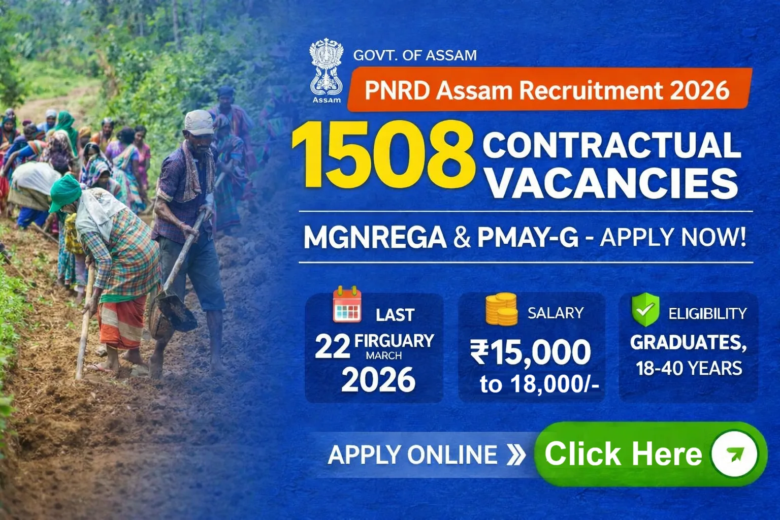 PNRD Assam Recruitment 2026 – 1508 Vacancies | Apply Online