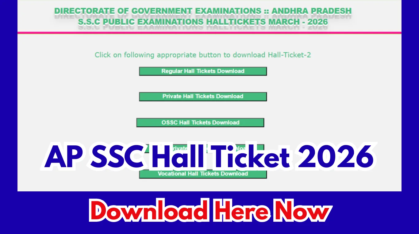 AP SSC Hall Ticket 2026 Released – Download Class 10 Admit Card at bse.ap.gov.in